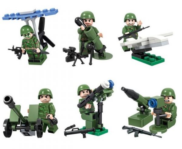 Lego Military Figures with Weapons